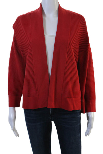 Josie Natori Women Cardigan Sweater Red Long Sleeve Size XS
