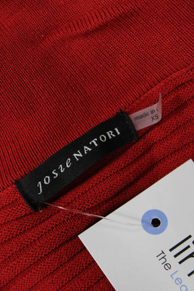 Josie Natori Women Cardigan Sweater Red Long Sleeve Size XS
