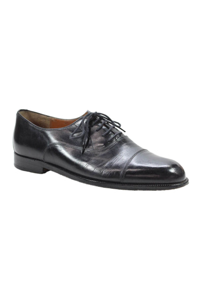 Bruno Magli Mens Leather Lace Up Oxford Shoes Solid Black Size 9M