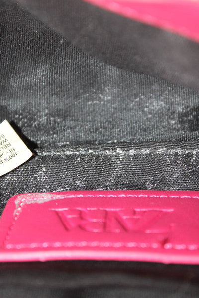 Zara Womens Chain Strap Quilted Faux Leather Flap Shoulder Handbag Pink