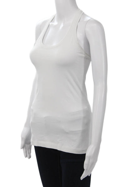 Lululemon Womens White Cotton Sleeveless Basic Tank Round Neck Size 6