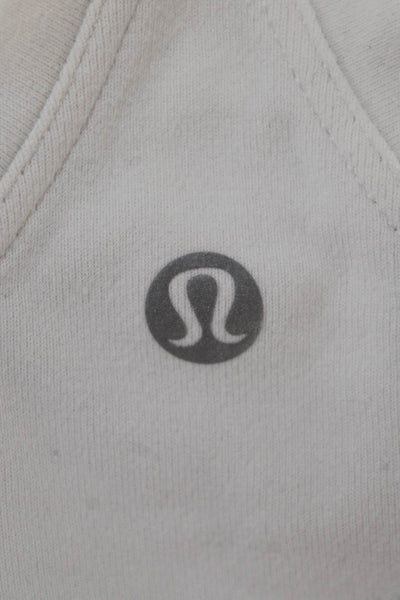 Lululemon Womens White Cotton Sleeveless Basic Tank Round Neck Size 6