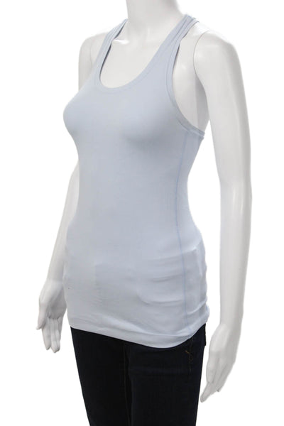 Lululemon Womens Light Blue Basic Sleeveless Tank Polyester Round Neck Size 6