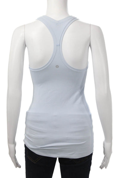 Lululemon Womens Light Blue Basic Sleeveless Tank Polyester Round Neck Size 6