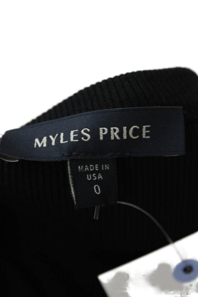 Myles Price Womens Basic Sleeveless Crew Neck Black Tank Size 0
