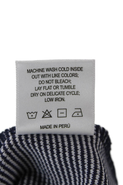 Sold Out Women Cropped Ringer Tank Navy Striped Crew Neck Sleeveless Size XS