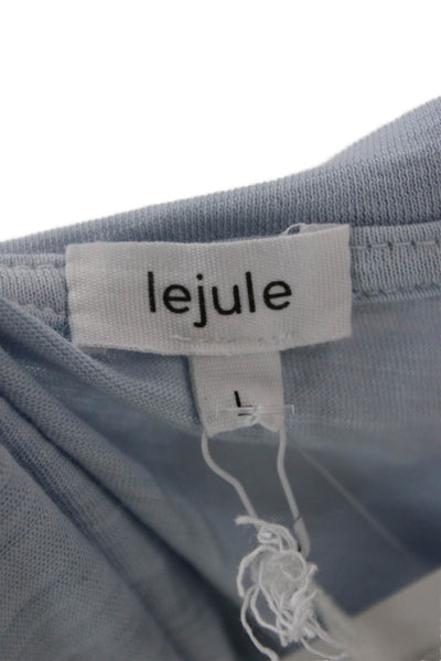 Lejule Women Light Blue Basic Short Sleeve T-Shirt Supima Cotton Size L