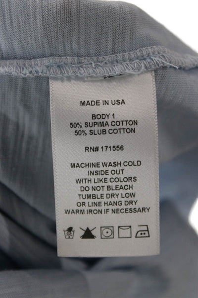 Lejule Women Light Blue Basic Short Sleeve T-Shirt Supima Cotton Size L