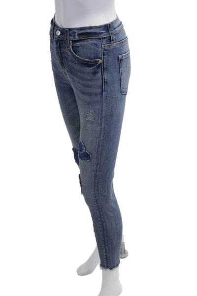 7 For All Mankind Women Ankle Skinny Blue Mid Rise Jeans Size 24