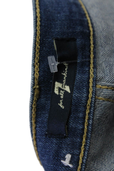 7 For All Mankind Women Ankle Skinny Blue Mid Rise Jeans Size 24