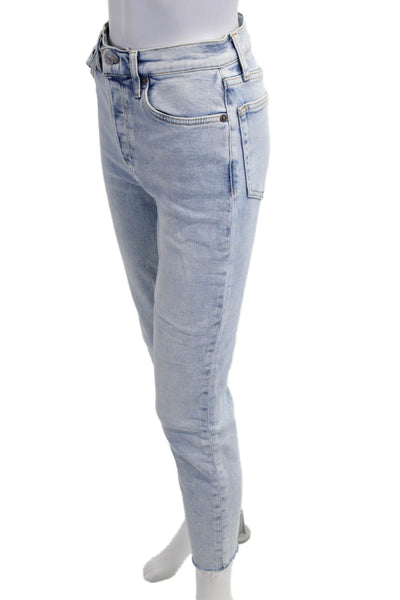 Re/Done Womens Cropped Straight Light Blue Jeans Size 26