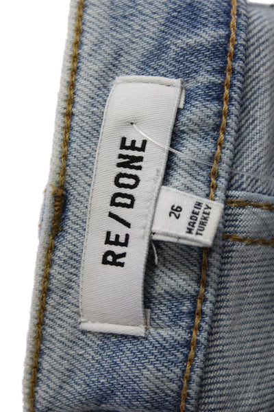 Re/Done Womens Cropped Straight Light Blue Jeans Size 26