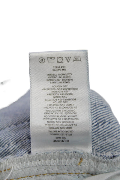 Re/Done Womens Cropped Straight Light Blue Jeans Size 26