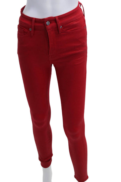 Good American Womens Red Ankle Jeggings Size 00