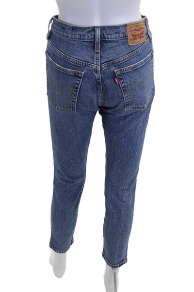 Levi Strauss & Co Women Ankle Cropped Jeans Blue Mid Rise Cotton Size 25