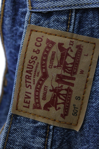 Levi Strauss & Co Women Ankle Cropped Jeans Blue Mid Rise Cotton Size 25