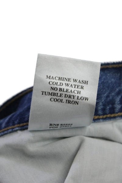 Daze Women Boyfriend Straight Jeans Blue Organic Cotton Mid Rise Size 26