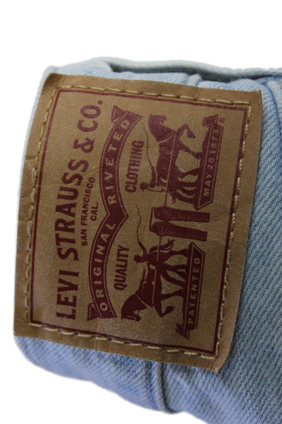 Levis Womens Boyfriend Straight Jeans Light Blue Mid Rise 29 Inseam Size 27