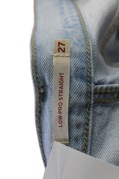 Levis Womens Boyfriend Straight Jeans Light Blue Mid Rise 29 Inseam Size 27