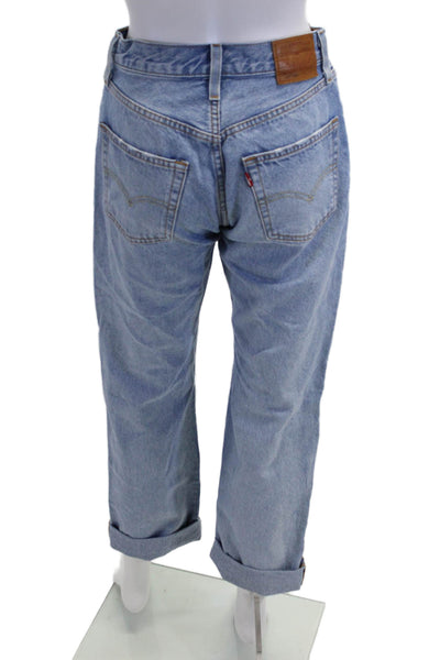 Levis Women Boyfriend Jeans Light Blue 100% Cotton Mid Rise Size 25