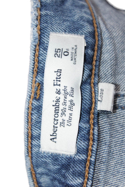 Abercrombie & Fitch Unisex Straight Jeans Blue High Rise 90s Size 0