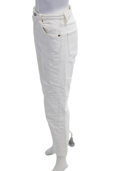 Levis Unisex Cropped Straight White Jeans Size 26