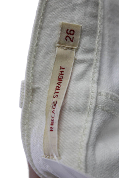 Levis Unisex Cropped Straight White Jeans Size 26