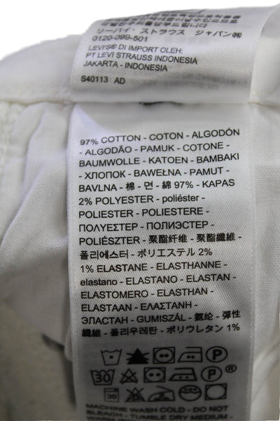 Levis Unisex Cropped Straight White Jeans Size 26