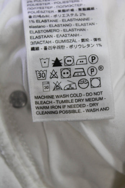 Levis Unisex Cropped Straight White Jeans Size 26