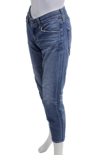 AG-ED Denim Women Ankle Cropped Mid Rise Blue Jeans Petite Size 24