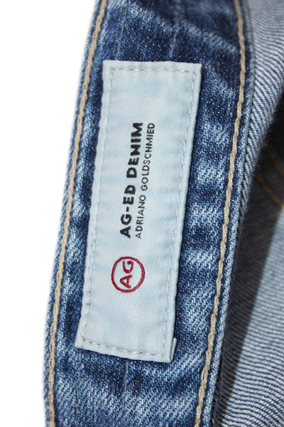 AG-ED Denim Women Ankle Cropped Mid Rise Blue Jeans Petite Size 24