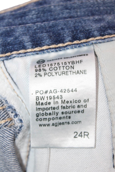 AG-ED Denim Women Ankle Cropped Mid Rise Blue Jeans Petite Size 24
