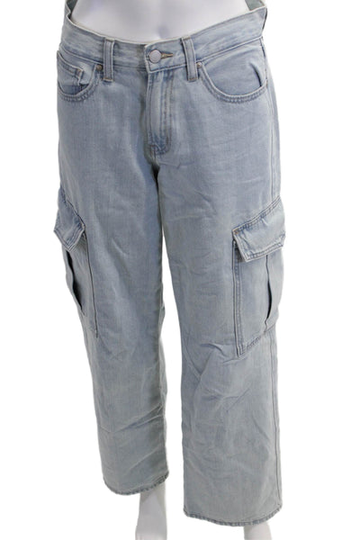 JBD Unisex Wide Leg Straight Light Blue Cotton Jeans Size 26
