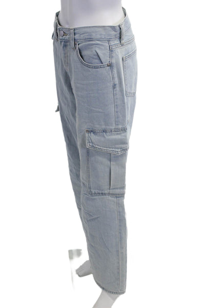 JBD Unisex Wide Leg Straight Light Blue Cotton Jeans Size 26