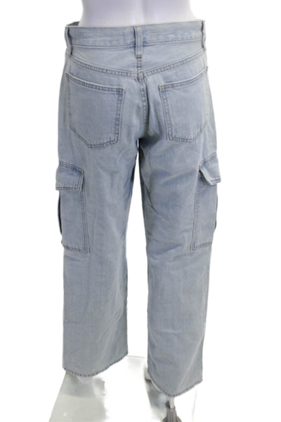 JBD Unisex Wide Leg Straight Light Blue Cotton Jeans Size 26