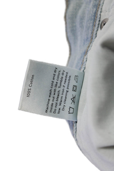 JBD Unisex Wide Leg Straight Light Blue Cotton Jeans Size 26