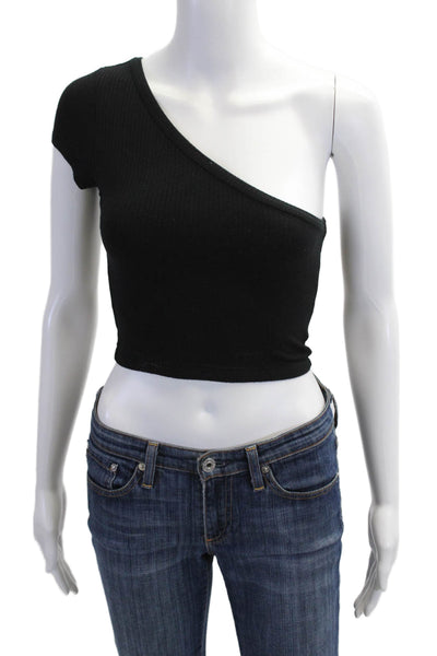 Emma & Sam Womens Cropped Tank Black Modal Spandex Size S