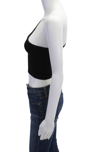 Emma & Sam Womens Cropped Tank Black Modal Spandex Size S
