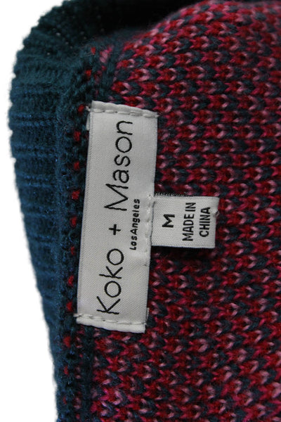 Koko + Mason Unisex Green Floral Crewneck Pullover Sweater Acrylic Size M