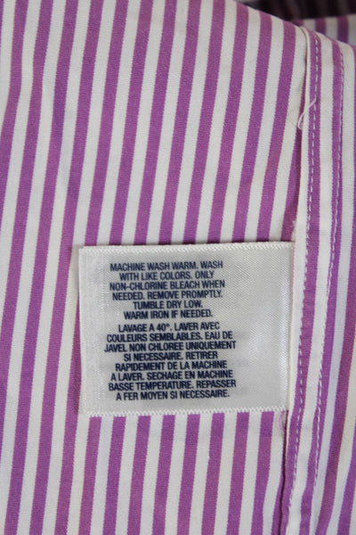 Ralph Lauren Women Striped Button-Up Shirt Pink Long Sleeve Size 14
