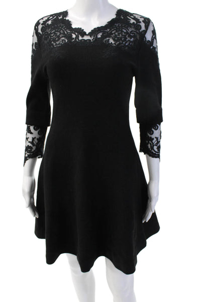 Azadeh Couture Women A-Line Fit & Flare Dress Black 3/4 Sleeve Size M Tall