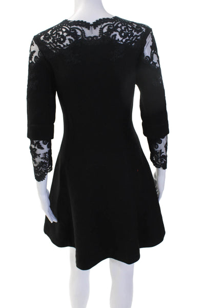 Azadeh Couture Women A-Line Fit & Flare Dress Black 3/4 Sleeve Size M Tall