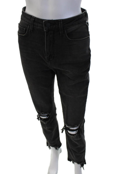 L Agence Unisex Skinny Cropped Black Jeans Size 26