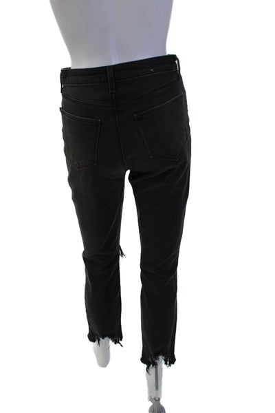 L Agence Unisex Skinny Cropped Black Jeans Size 26