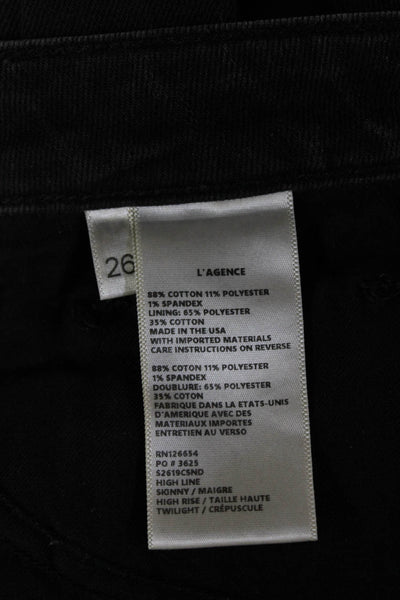 L Agence Unisex Skinny Cropped Black Jeans Size 26