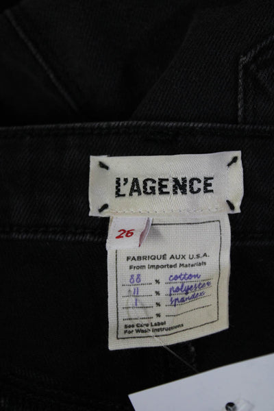 L Agence Unisex Skinny Cropped Black Jeans Size 26