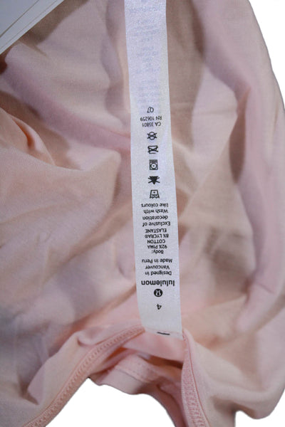 Lululemon Womens Cropped Tank Pink Pima Cotton Crew Neck Size 4