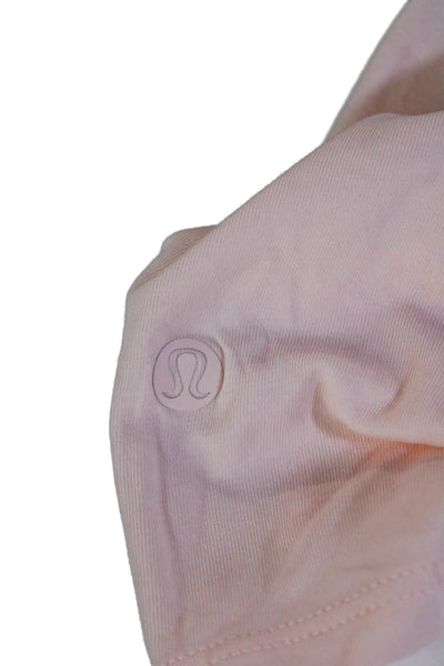Lululemon Womens Cropped Tank Pink Pima Cotton Crew Neck Size 4