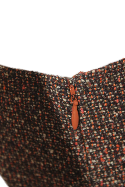 Ellen Tracy Women Straight Pencil Skirt Brown Knee Length Size 2P