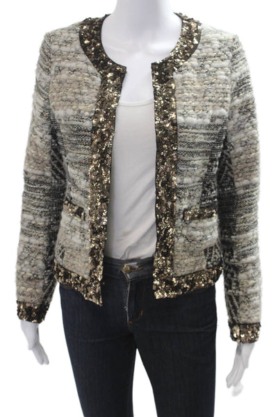 Gryphon New York Womens Beige Wool Blend Blazer Size S